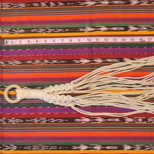 3/$20 Macrame hanging plant holder cream used boho rustic functional hand made